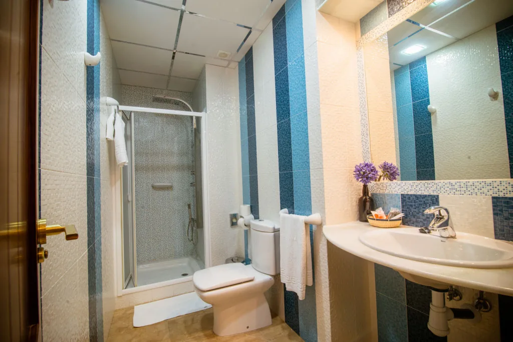 Baño luminoso con ducha